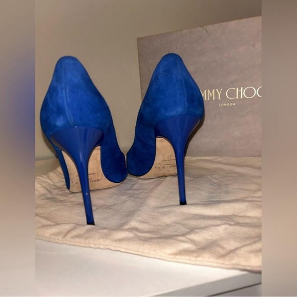 Jimmy Choo Pump in Blue Aegean Suede - Picture 6 of 10